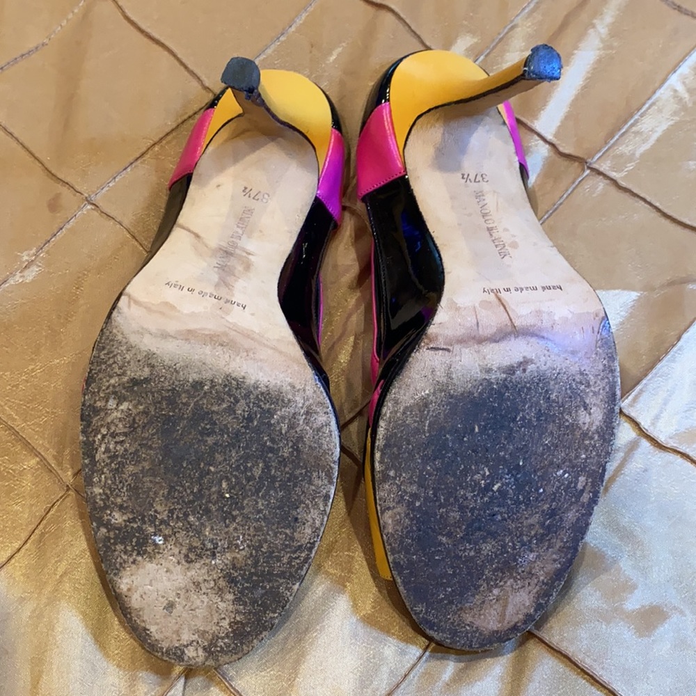 Manolo Blahnik Fabulous Multicolored Slides, 37.5 - image 6